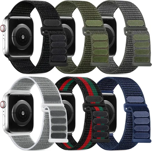 Miniatura 13 de WJK Correas elásticas de nailon compatibles con correas de Apple Watch de 1.496 in 1.575 in 1.614 in 1.654 in 1.732 in 1.772 in 1.811 in 1.929 in