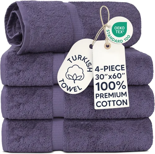 Miniatura 133 de Chakir Turkish Linens - Toallas turcas de 100% algodón, suaves y absorbentes (4 paños, color gris)