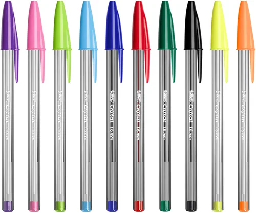 Miniatura 7 de BIC Cristal Bolígrafos multicolor, varios colores, bolígrafos biro para todos los días con punta ancha (0.063 in), paquete de 20