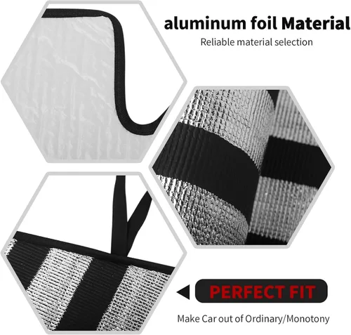 Miniatura 3 de RT-TCZ Parasol para parabrisas, protector térmico para ventana, parasol para GMC Sierra 2014, 2015, 2016, 2017, para Chevy Silverado 2014-2017
