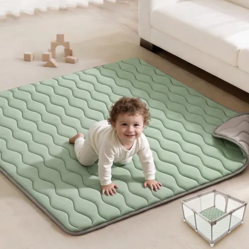 Miniatura 18 de Blissful Diary Alfombras de Juego para Bebés para Piso, Alfombra de 50x50 Pulgadas para Gatear para Corral, Alfombras de Juego de Espuma