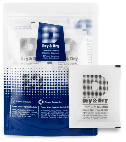 Miniatura 15 de Dry & Dry 0.04 oz [50 paquetes] Paquetes de gel de sílice desecantes, paquetes de sílice - Paquetes de gel de sílice recargable, paquetes
