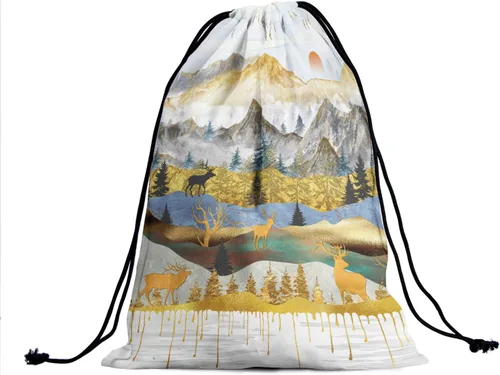 Miniatura 170 de Bolsa de agarre de gimnasia de piel de animal, bolsa de gimnasia con cordón ajustable, bolsa de cuerda para fauna silvestre, Mariposas Galaxy