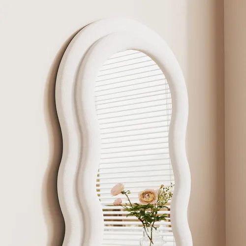 Miniatura 6 de Espejo de cuerpo completo, espejo de pie, espejo de 63 x 24 pulgadas, espejo de cuerpo completo ondulado, espejos de pie para dormitorio, sala