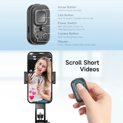 Miniatura 5 de Andoer Trípode de seguimiento automático de cara de 64 pulgadas con soporte, trípode de seguimiento de rotación de 360° con control remoto y control