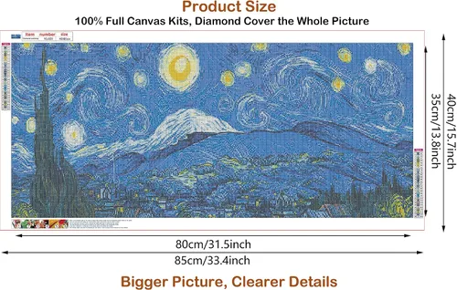 Miniatura 2 de JesMolla Kit de pintura de diamante redondo completo 5D DIY por números para adultos, kits de pintura de diamantes redondos de taladro completo, kit