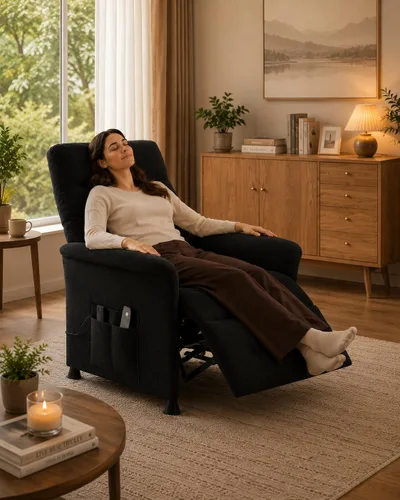 Miniatura 3 de Silla reclinable eléctrica para adultos con masaje de calor y vibración, sofá reclinable eléctrico con soporte lumbar, sillón reclinable ajustable