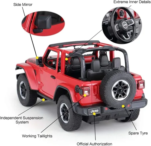 Miniatura 4 de RASTAR Coche de Control Remoto Todo Terreno, 1:14 Jeep Wrangler JL RC Vehículo de Carrera Todo Terreno, Vehículo de Juguete para Niños y Adultos