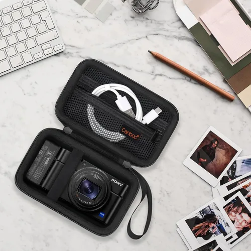 Miniatura 7 de Canboc Funda de transporte para cámara digital compacta Sony RX100 VII/ RX100 VI/ RX100 V/ RX100 IV/ RX100 III, bolsa para cámara de vlogging tipo