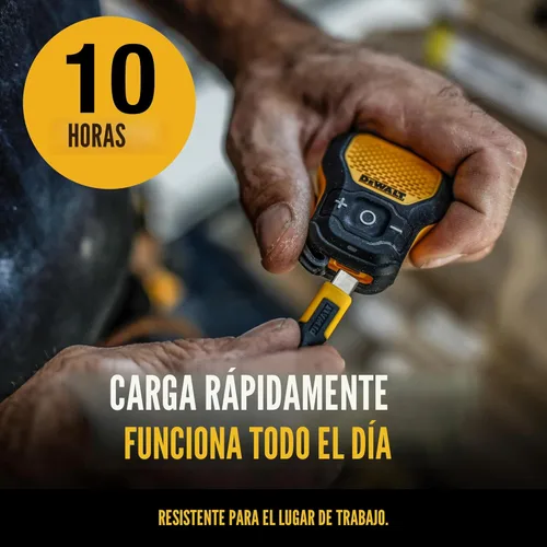 Miniatura 4 de DEWALT Altavoz Bluetooth Portátil (Versión Actualizada), Altavoz Inalámbrico con Clip para Sitio de Trabajo Pro Resistente al Agua (No Magnético)