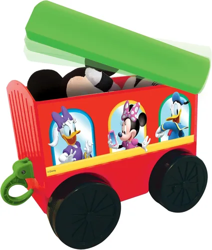 Miniatura 4 de Kiddieland Toys Limited - Mickey Choo, alimentado por batería, de 12 meses a 36 meses con Caboose & Tracks Ride On, los colores reflejantes pueden