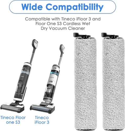 Miniatura 2 de Paquete de 2 cepillos de repuesto compatibles con Tineco iFloor 3/Floor One S3/iFloor 2, aspiradora inalámbrica en seco y húmedo, kit de accesorios