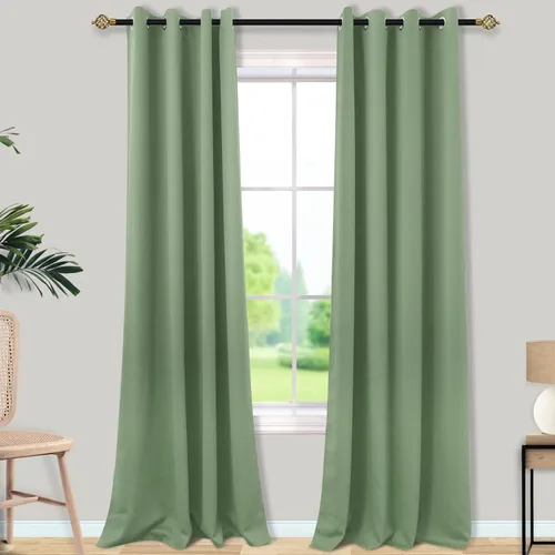 Miniatura 16 de Mrs.Naturall Cortinas Azul Real para Dormitorio, Cortinas Opacas Cortas Medianas Azul Cobalto para Cocina Decoración de Habitación de Adolescentes