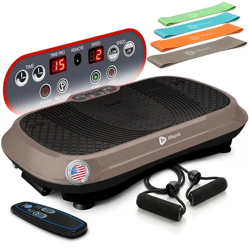 Miniatura 17 de LifePro Waver - Máquina de ejercicios con placa vibratoria – Vibración de alta intensidad para la activación muscular, plataforma vibratoria de Gris