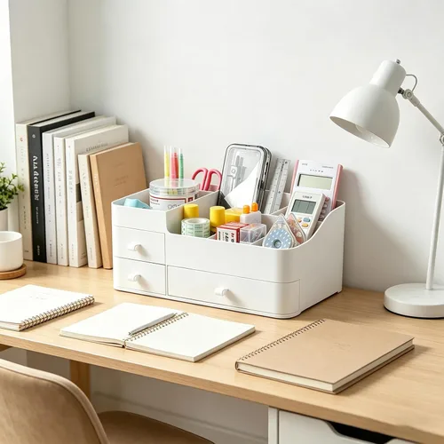 Miniatura 6 de Organizador de maquillaje blanco para tocador, con 3 cajones, gran capacidad, ideal para maquillaje, cosméticos, cuidado de la piel, adecuado