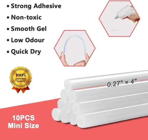 Miniatura 5 de KeLDE Mini kit de pistola de pegamento caliente, calentamiento rápido de 3 minutos, súper ligero y seguro (soporte estable, fusible) 10 barras