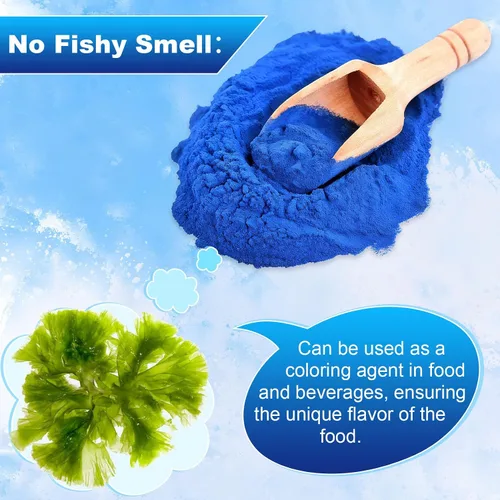 Miniatura 6 de Polvo de espirulina azul azul – 1.41 onzas de colorante natural azul para alimentos, sin olor a pescado, extracto de ficocianina 100% vegano, polvo