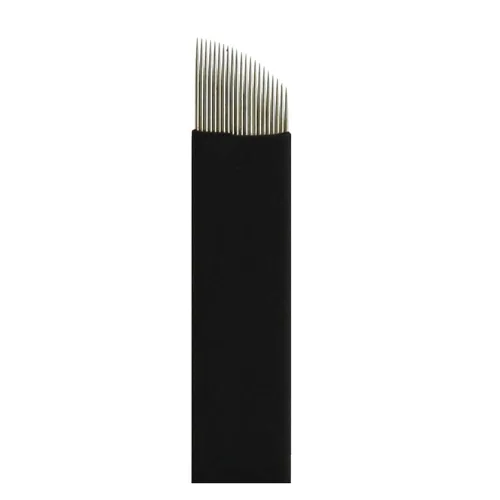 Miniatura 13 de Nano 0.007 in Microblading Agujas Piercing Tatuaje Aguja Microblade para Maquillaje Permanente Microblading (Diámetro 0.007 in, 14U-Shape)