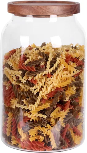 LEAVES AND TREES Y Tarro de vidrio de 1 galón con tapa hermética y parte inferior antideslizante para almacenamiento de alimentos secos