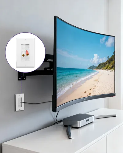 Miniatura 5 de VCE Brush - Paquete de 10 placas de pared, insertos de paso de cable para cables, correa de acceso de cable de una sola banda, enchufe de pared