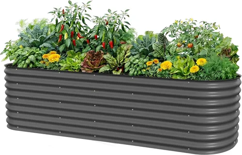 Miniatura 20 de Vego Garden Kits de cama de jardín elevada de 26" extra alta, caja de maceta elevada modular 4 en 1 para verduras, flores, frutas, cama de jardín