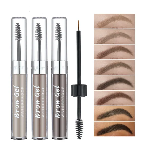 Miniatura 9 de Gel de cejas impermeable de 8 colores completamente pigmentado de larga duración para un aspecto más completo y definido (#03 marrón medio)