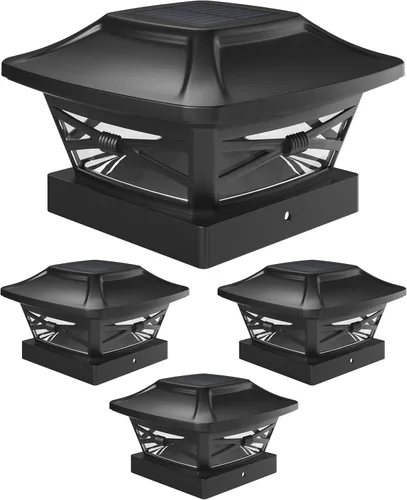 Miniatura 15 de Davinci Lighting Renaissance Luces Solares para Tapas de Postes Exteriores - Incluye Bases para Postes 4x4 5x5 6x6 - Luz LED Brillante - Blanco