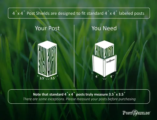 Miniatura 3 de Post Shields Protector de postes de 6 x 6 pulgadas – Se adapta a postes estándar de madera o metal de 5.5 x 5.5 pulgadas – 6 pulgadas de alto