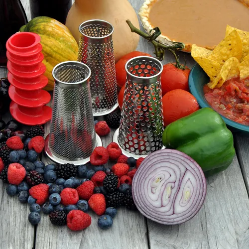 Miniatura 5 de Weston Kit de accesorios de 4 piezas para prensa de tomate y salsa, color plateado
