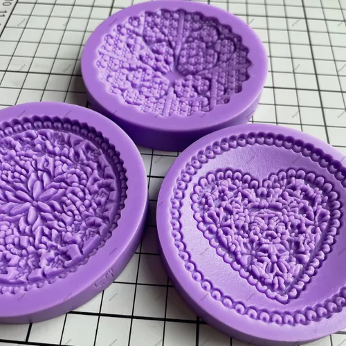 Miniatura 6 de Juego de 3 piezas de moldes de encaje de azúcar de impresión de fondant molde de boda de encaje de impresión de silicona molde de impresión