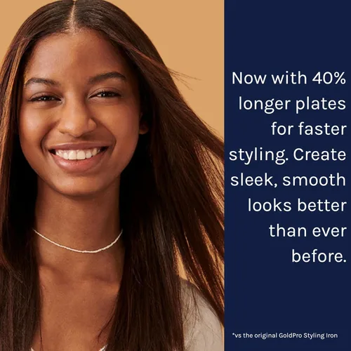 Miniatura 4 de Bio Ionic GoldPro Hair Straightener, Blue, Moisturizing Heat Technology & 24K Gold MX, Hair Straightening Iron for Sleek Styles & Flat Iron Curls