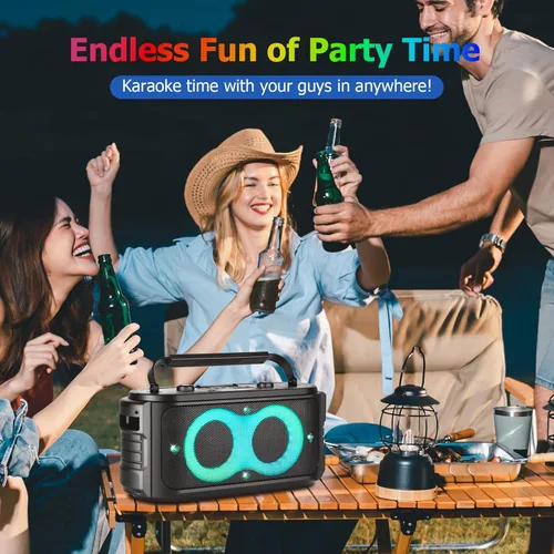 Miniatura 6 de Altavoz Bluetooth Portátil 300W Pico Sonido Grande Potente Fuerte Graves Profundos Boombox Inalámbrico Grande con Subwoofer DSP Luz LED para Fiestas