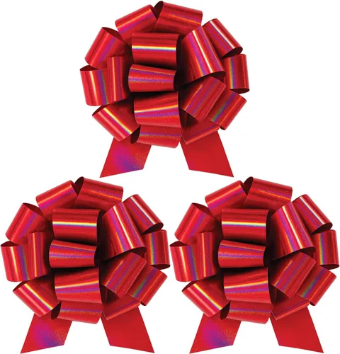 Miniatura 15 de Lazo de regalo grande azul de 12 pulgadas, lazo metálico con cuerda de tirar perfecto para envolver regalos, grandes presentes, autos, bicicletas