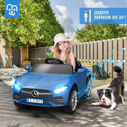 Miniatura 2 de MINIATURE MOTORS - Auto eléctrico con licencia de 12 V con control remoto, automóvil para niños con Bluetooth, reproductor de música USB, velocidad