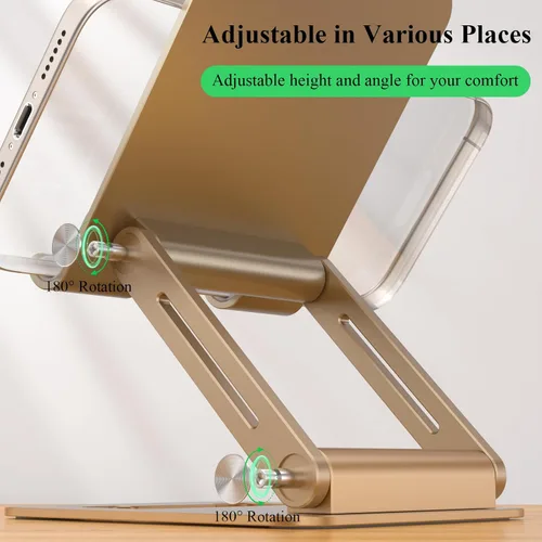 Miniatura 5 de Minthouz Soporte para tableta, soporte ajustable multiángulo para tableta, soporte de aluminio para iPad compatible con iPhone 17, 16, 15, 14, 13