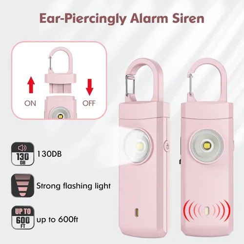 Miniatura 2 de Alarma personal recargable para mujeres, regalos de cumpleaños de Navidad para mujeres, hijas, estudiantes universitarios, adolescentes, ancianos
