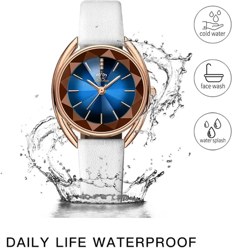 Miniatura 8 de Fate Love Relojes para mujer, reloj de pulsera para mujer, reloj de cuarzo de lujo, impermeable, correa de cuero, reloj delgado de diamante, reloj