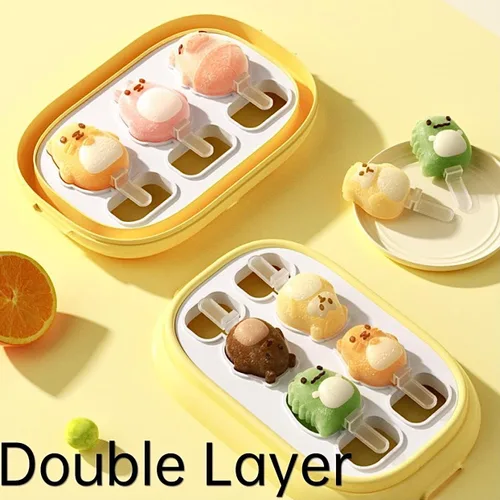 Miniatura 3 de AuraGlor Juego de 7 moldes para paletas de doble capa, para hacer helados, accesorios de cocina para hacer helados, fácil liberación, reutilizable