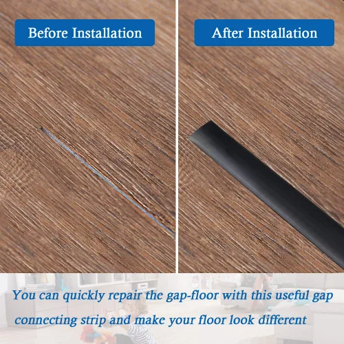 Miniatura 4 de Tira de Transición de Suelo Autoadhesiva Tiras de Cubierta de Suelo Laminado de 2" de Ancho Divisor Plano de Vinilo para Transiciones