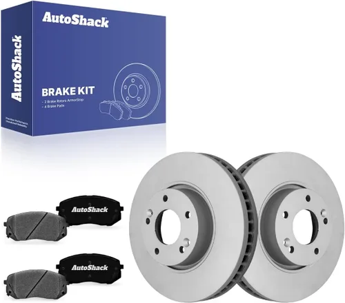 Auto Shack 11.81" (300 mm) Rotores de freno ventilados delanteros recubiertos + pastillas de freno cerámicas de reemplazo para 2011-2016 Kia