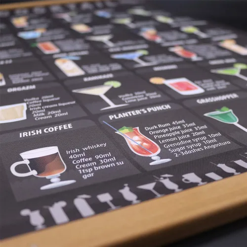 Miniatura 4 de WEROUTE Póster impreso de coctelería de coctelería para bebidas alcohólicas, colgador de volutas en lienzo, bar, pub, cocina, restaurante