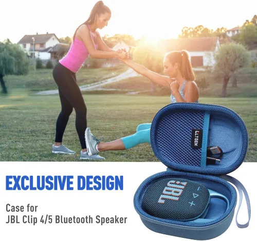 Miniatura 7 de LTGEM - Funda compatible con altavoz Bluetooth JBL Clip 4/5 Ultra portátil, impermeable, a prueba de polvo, color azul