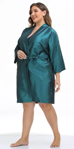 Miniatura 6 de PERFEHAIR Bata de peluquería para clientes, estilo kimono (azul)