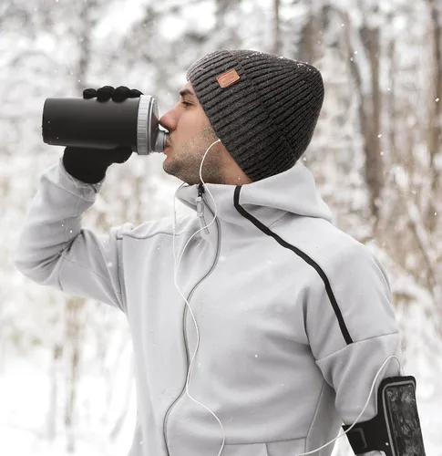 Miniatura 7 de Wmcaps Gorros cálidos para hombres y mujeres, gorro con forro polar cálido para invierno, unisex, a la moda, gorro de punto con puños