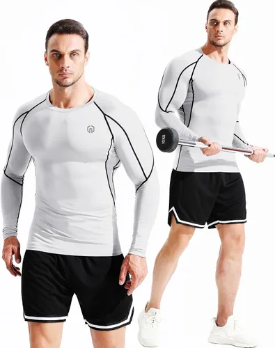 Miniatura 6 de NELEUS Camisas de compresión de manga larga para hombre, para ejercitarte, correr, 3 u
