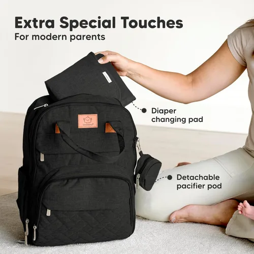 Miniatura 8 de Mochila de Pañales KeaBabies - Gran Bolso de Pañales para Bebé con Cambiador, para Niño, Niña, Mochila de Viaje para Mamá y Papá, Impermeable