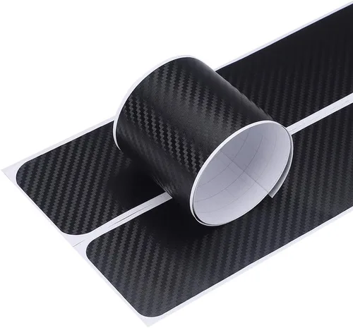 Miniatura 6 de Protector de umbral de puerta de automóvil, tiras de fibra de carbono 3D antiarañazos, protección universal contra rayones para umbral de puerta