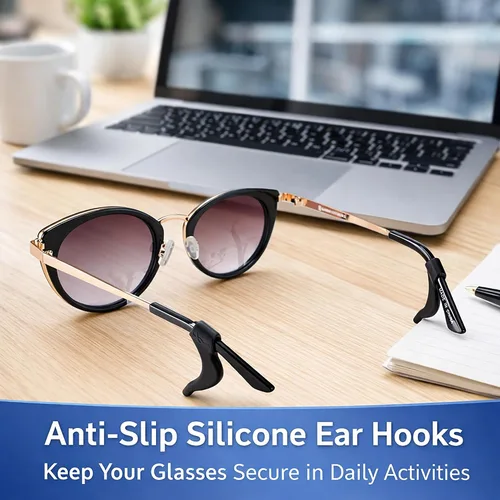 Miniatura 4 de 20 pares de empuñaduras para lentes, soporte antideslizante, cojín de silicona suave para orejas, retenedor de manga, ganchos para deportes, lentes