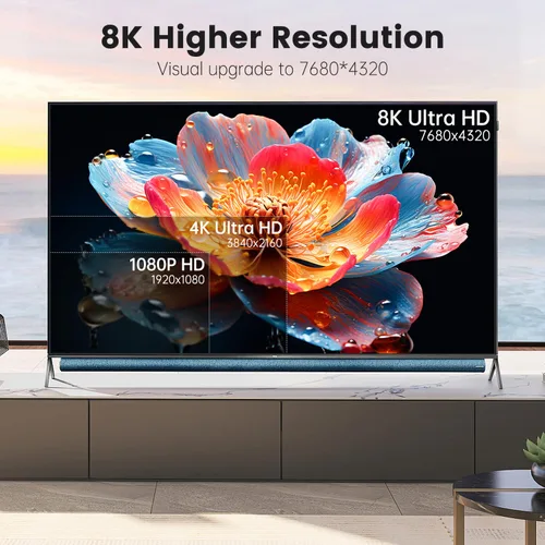 Miniatura 2 de Cable HDMI 2.1 de 8 K, 1 pie / 0.3 m, 48 Gbps, ultra alta velocidad, 4 K 240 Hz 165 Hz 144 Hz 120 Hz, 8 K 60 Hz, HDR10+, eARC, HDCP2.3 , cable