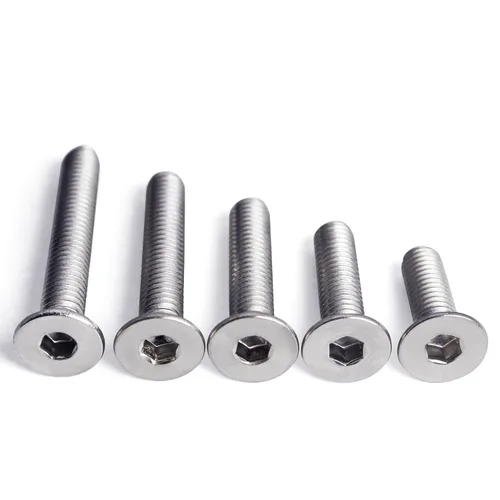 Miniatura 8 de Tornillos de cabeza plana M6 x 12 mm con casquillo hexagonal, pernos avellanados, acero inoxidable 304, acabado brillante, totalmente roscados